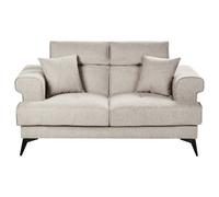 Beliani Sofa 2 Seater Skive Fabric Taupe