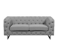Beliani 2 Seater Fabric Sofa Grey Vissland, Grey