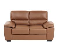 Sofa 2 Seater VOGAR Faux Leather Golden Brown