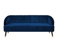 Beliani Sofa 3 Seater Alsvag Velvet Navy Blue