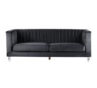 Sofa 3 Seater ARVIKA Velvet Black
