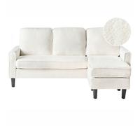 Beliani Sofa 3 Seater Avesta Boucle White With Ottoman
