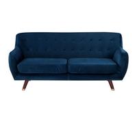 Beliani Sofa 3 Seater Bodo Velvet Navy Blue