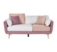 Beliani Sofa 3 Seater Bolga Fabric Pink