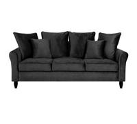 Beliani Sofa 3 Seater Bornholm Velvet Black