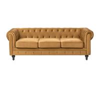 3 Seater Sofa CHESTERFIELD Mustard Velvet