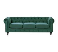 3 Seater Velvet Fabric Sofa Green CHESTERFIELD