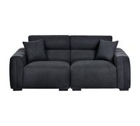 Beliani Sofa 3 Seater Fauskan Fabric Black