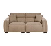 Beliani Sofa 3 Seater Fauskan Fabric Brown