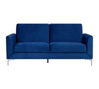 Beliani 3 Seater Velvet Sofa Navy Blue Fenes, Blue