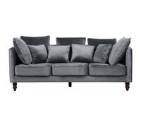 Beliani 3 Seater Velvet Sofa Grey Fenstad, Grey