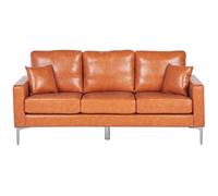 Sofa 3 Seater GAVLE Faux Leather Golden Brown