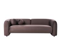 Beliani Sofa 3 Seater Leiren Velvet Dark Brown