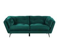 Beliani 3 Seater Velvet Sofa Green Lenvik, Green