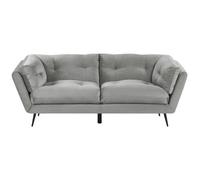 Beliani Sofa 3 Seater Lenvik Velvet Grey