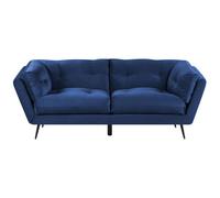 Sofa 3 Seater LENVIK Velvet Navy Blue