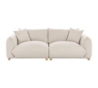 Beliani Sofa 3 Seater Luvos Fabric Light Beige