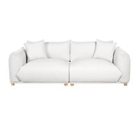 Beliani Sofa 3 Seater Luvos Fabric Off-White