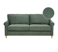 Beliani Sofa 3 Seater Ronneby Corduroy Dark Green