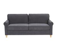 Beliani Sofa 3 Seater Ronneby Velvet Dark Grey
