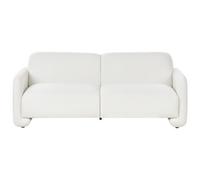 Beliani 3 Seater Fabric Sofa White Saland, White