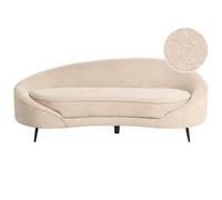 Beliani Boucle Sofa Light Beige Savar, Brown