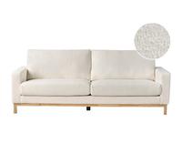 Beliani 3 Seater Sofa White Boucle Siggard, White