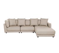 Beliani Sofa 3 Seater Sigtuna Fabric Beige With Ottoman