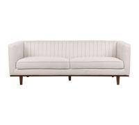 Beliani 3 Seater Fabric Sofa Beige Skaule, Brown