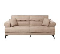 Beliani Sofa 3 Seater Skive Fabric Light Brown