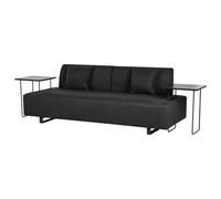 Sofa 3 Seater SOKNA Fabric Black with Tables