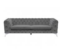 Sofa 3 Seater SOTRA Velvet Grey