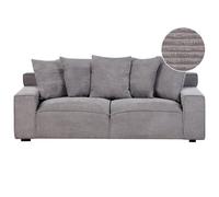 Beliani Sofa 3 Seater VISKAN Corduroy Dark Grey, Grey