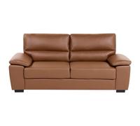 Beliani Sofa 3 Seater Vogar Faux Leather Golden Brown
