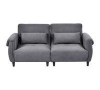Beliani Sofa 3 Seater Wetlan Fabric Dark Grey