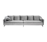 Beliani Velvet Sofa Light Grey Aure, Grey