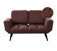 Beliani Sofa Bed Brekke Boucle Brown 2 Seater