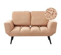 Beliani Sofa Bed Brekke Boucle Sand Beige 2 Seater