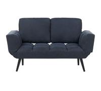 Beliani Fabric Sofa Bed Dark Blue Brekke, Blue