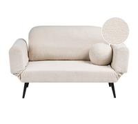 Beliani Sofa Bed 2 Seater Dorotea Boucle Off-White