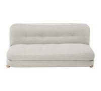 Beliani Sofa Bed 2 Seater Esbjerg Faux Linen Off-White