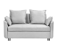 Beliani Sofa Bed 2 Seater Hovin Fabric Light Grey