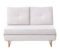 Beliani Sofa Bed 2 Seater Jerslev Fabric Off-White