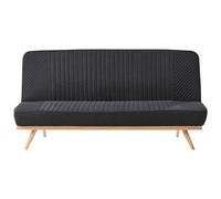 Sofa Bed 2 Seater KALFAFEL Fabric Black