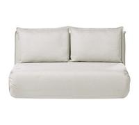 Beliani Sofa Bed 2 Seater Roros Faux Linen Off-White