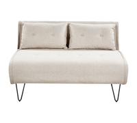 Beliani Sofa Bed 2 Seater Vestfold Fabric Light Beige