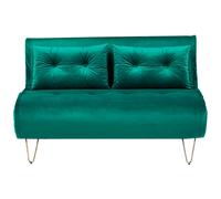 Sofa Bed 2 Seater VESTFOLD Velvet Dark Green
