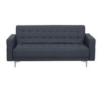 Beliani Sofa Bed 3 Seater Aberdeen Fabric Dark Grey