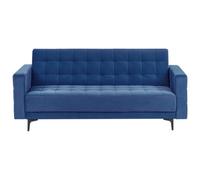 Beliani Sofa Bed 3 Seater Aberdeen Velvet Blue