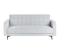 Beliani Sofa Bed 3 Seater Aberdeen Velvet Light Grey